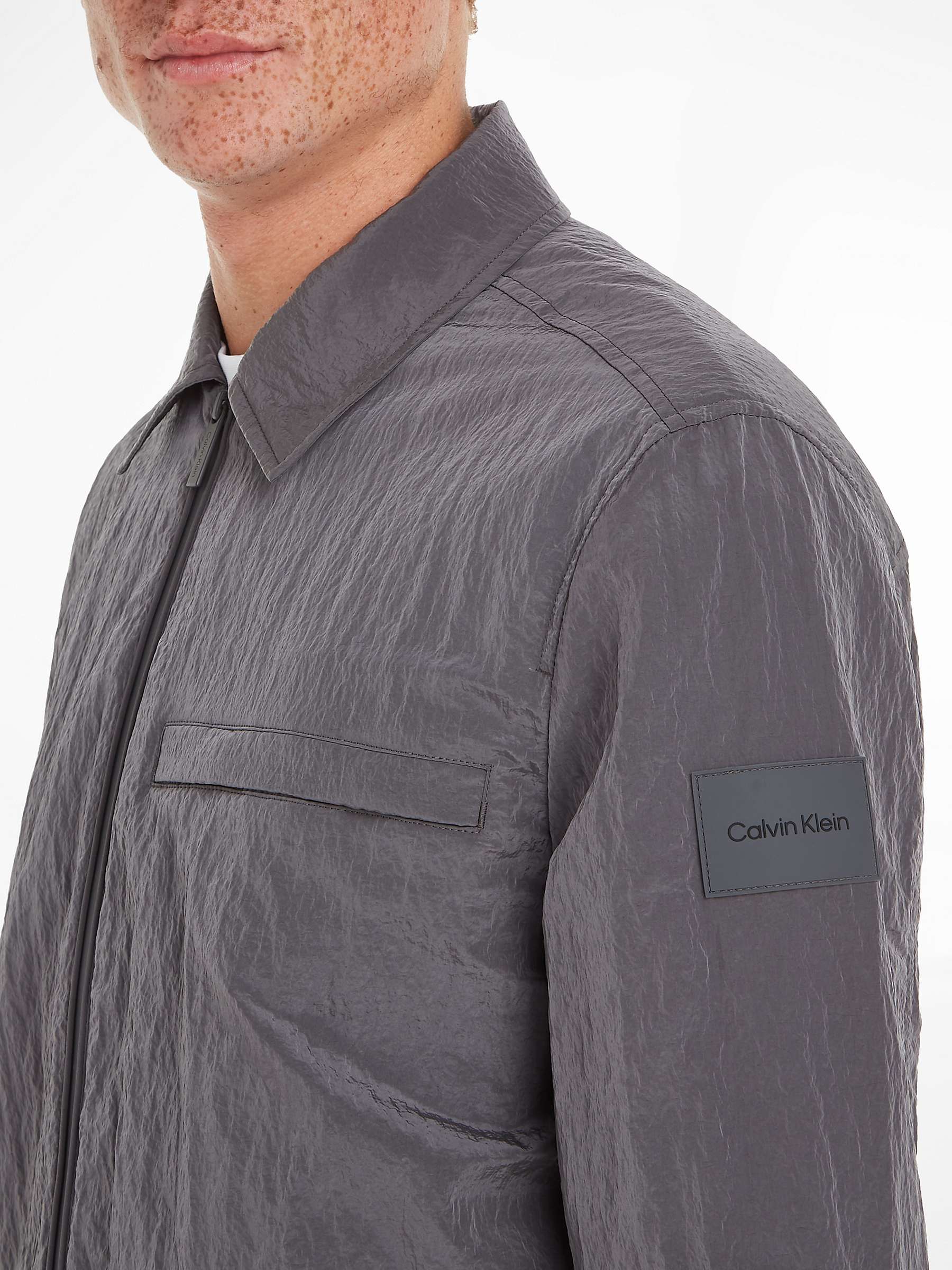 Buy Calvin Klein Crinkle 2.0 Shirt Jacket, Grey Online at johnlewis.com