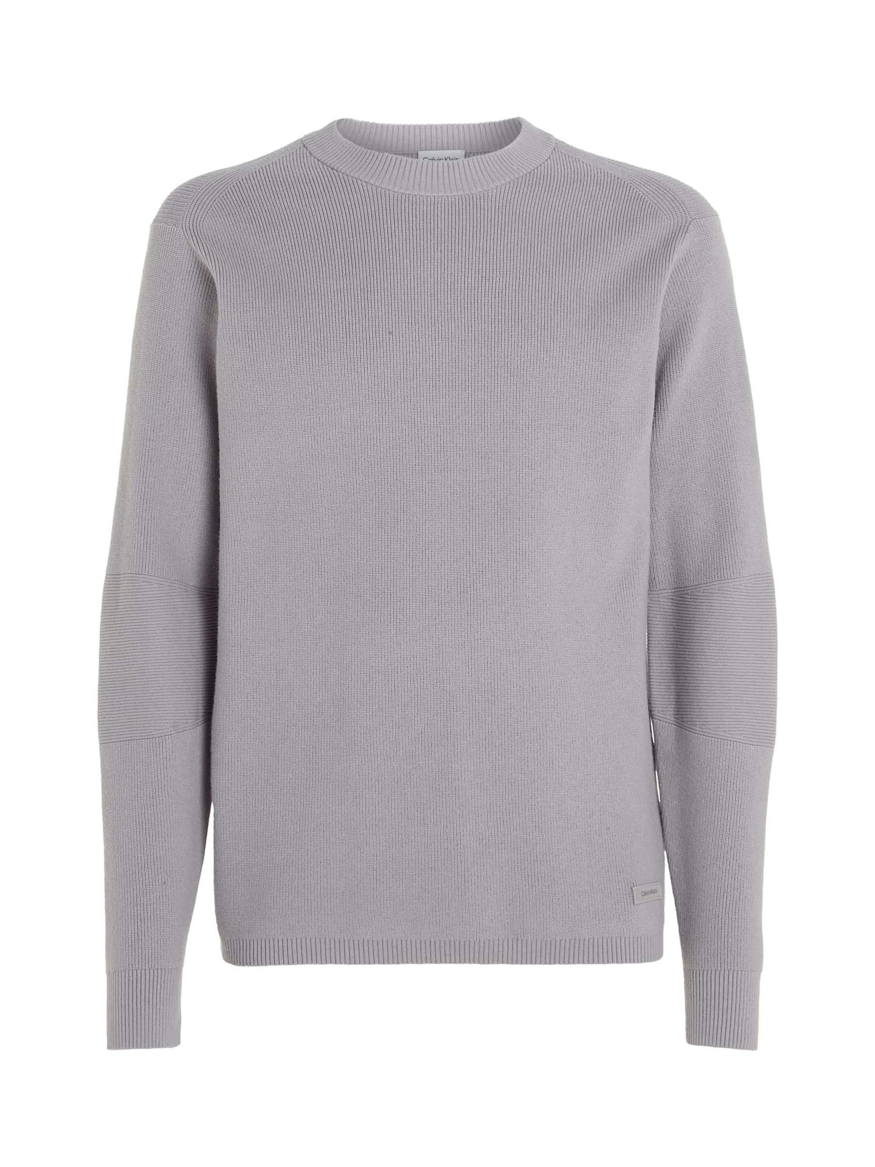 Buy Calvin Klein Knitted Regular Pullover Jumper, Silver Online at johnlewis.com