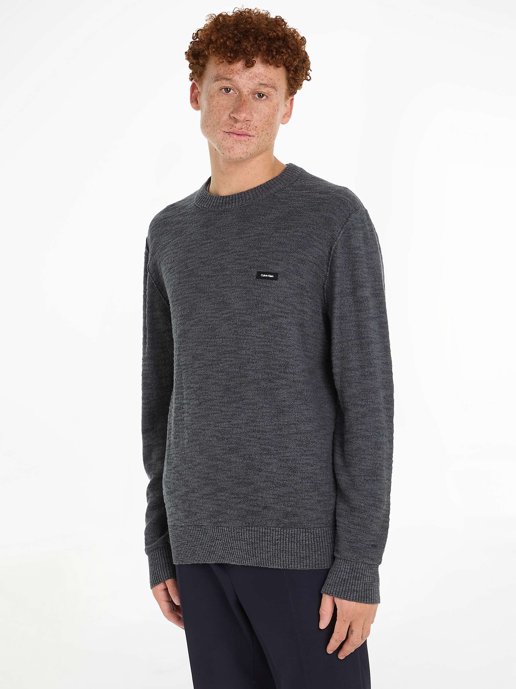 Buy Calvin Klein Winter Slub Pullover Jumper, Grey Online at johnlewis.com