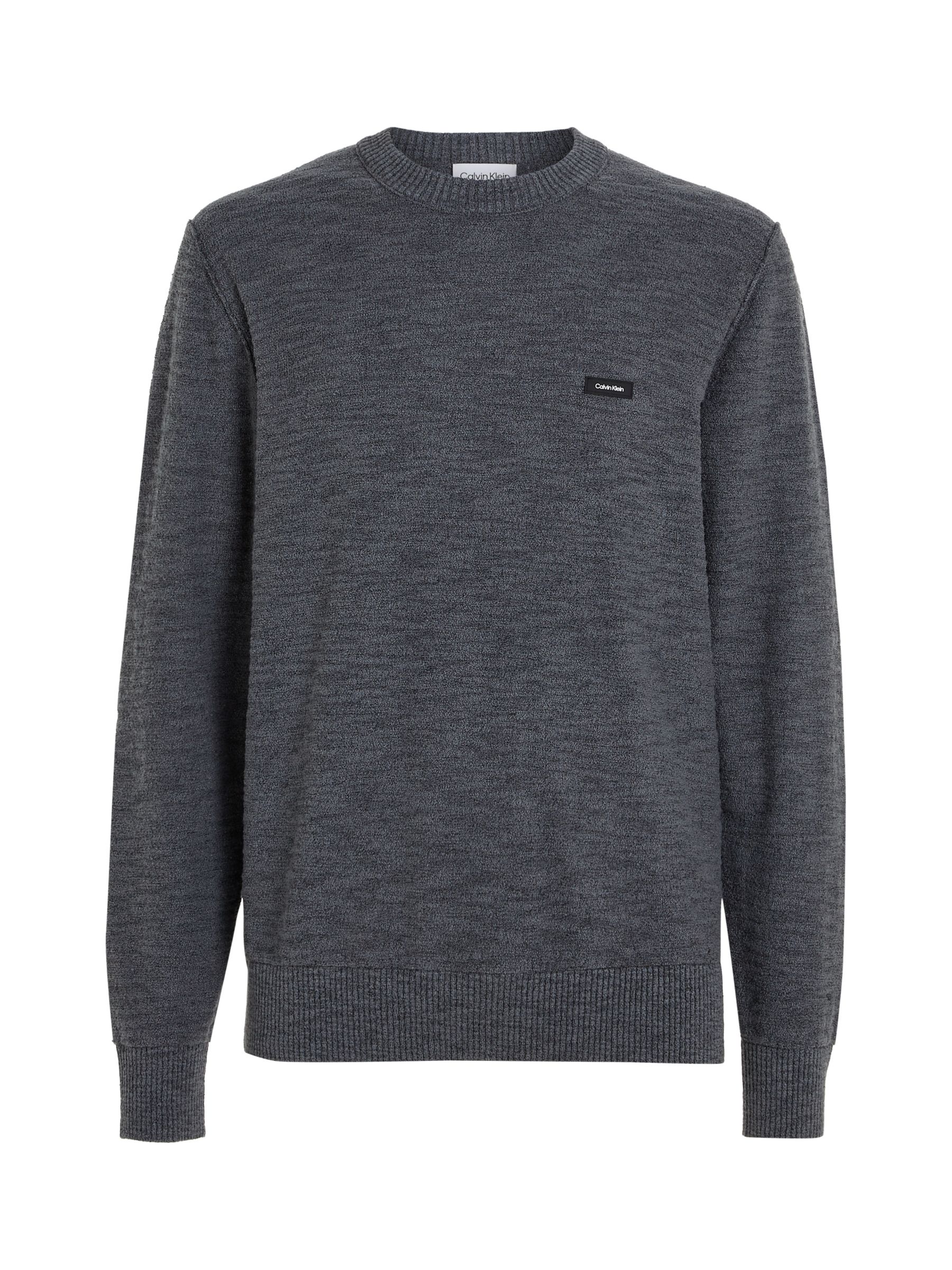 Calvin Klein Winter Slub Pullover Jumper, Grey, S