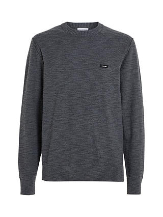 Calvin Klein Winter Slub Pullover Jumper, Grey