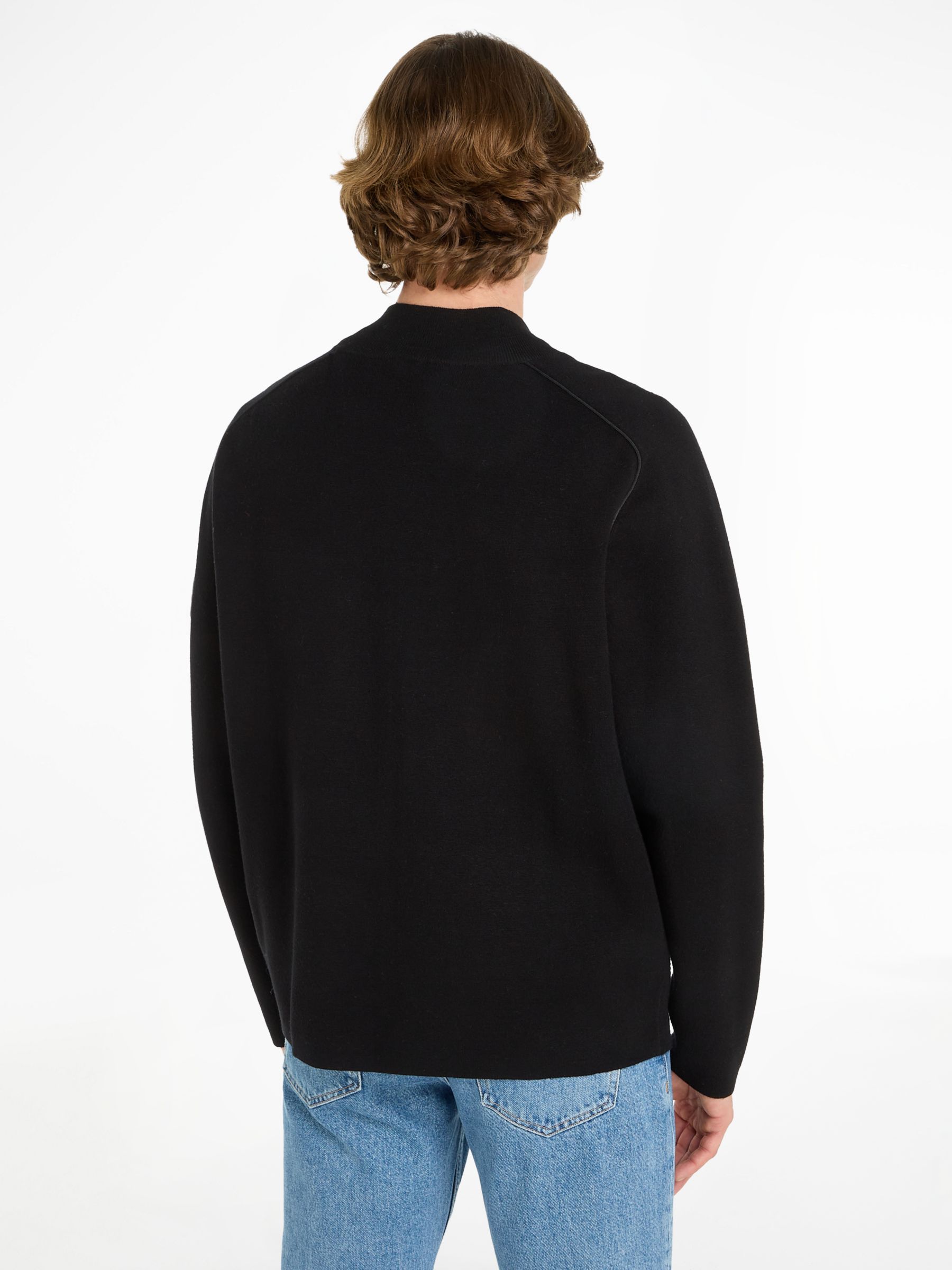 Buy Calvin Klein Milano Stitch Zip Jumper, Black Online at johnlewis.com