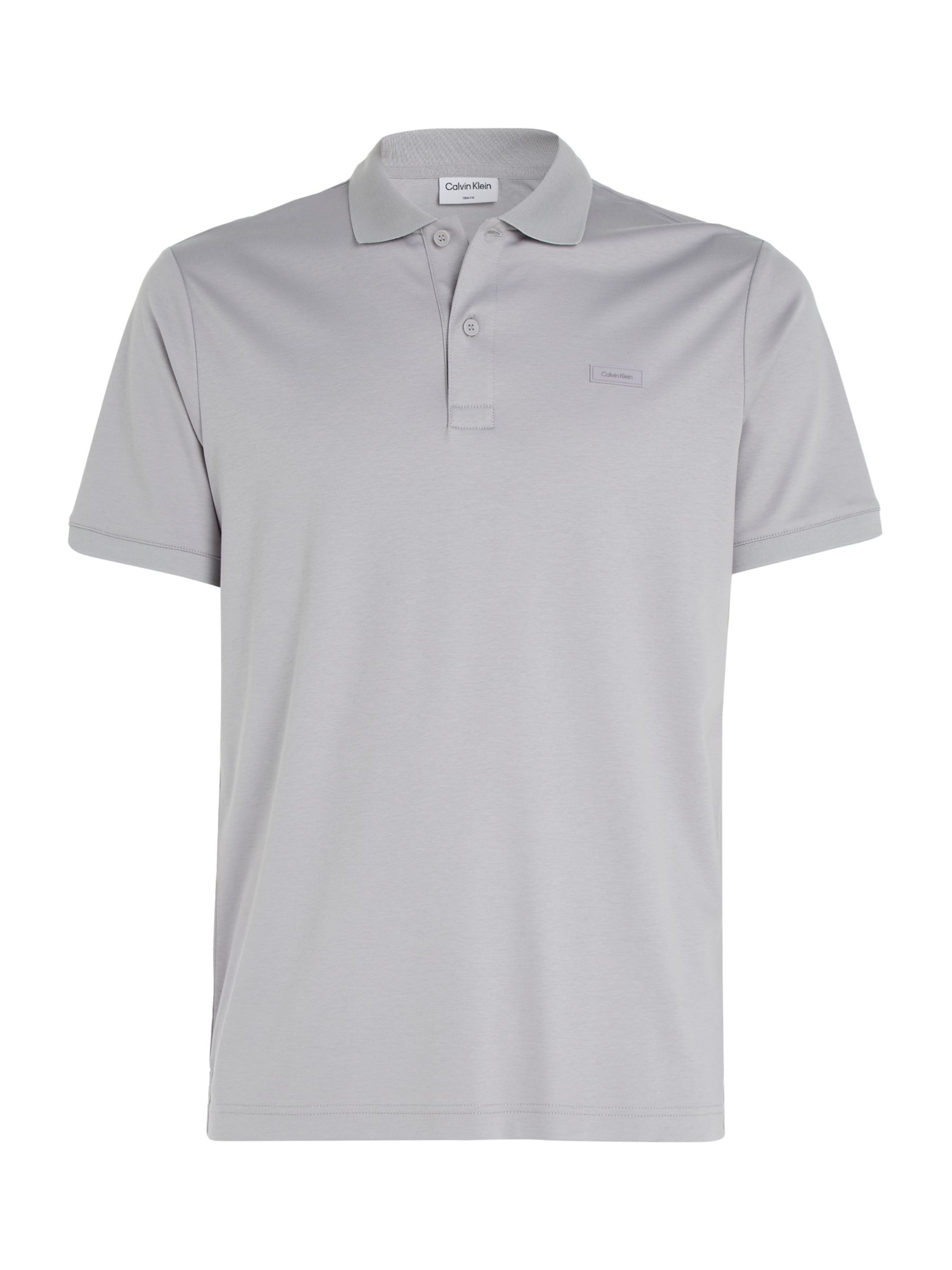 Calvin Klein Slim Cotton Polo Shirt, Silver, L