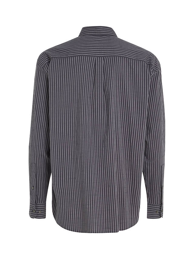 Calvin Klein Stretch Stripe Long Sleeve Shirt, Grey at John Lewis ...