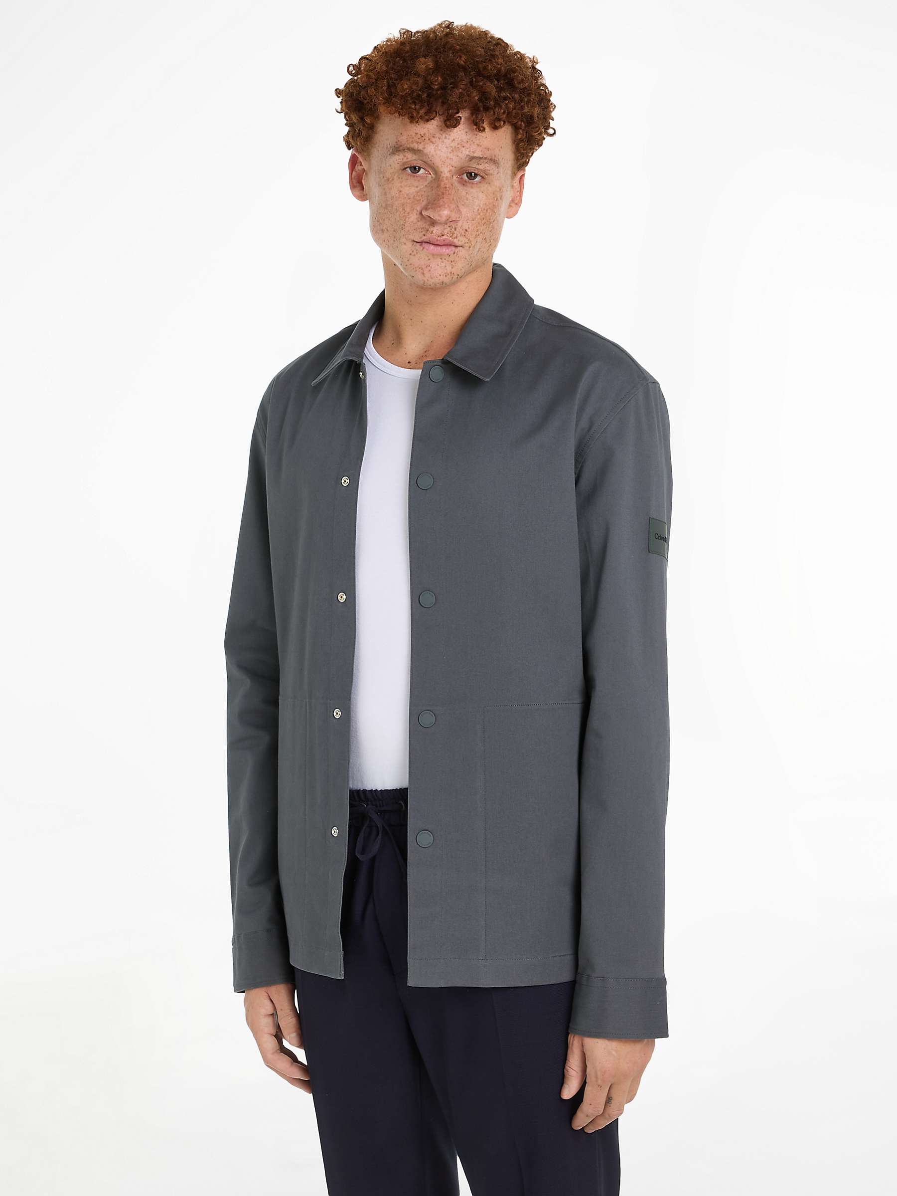 Buy Calvin Klein Modern Twill Overshirt, Grey Online at johnlewis.com