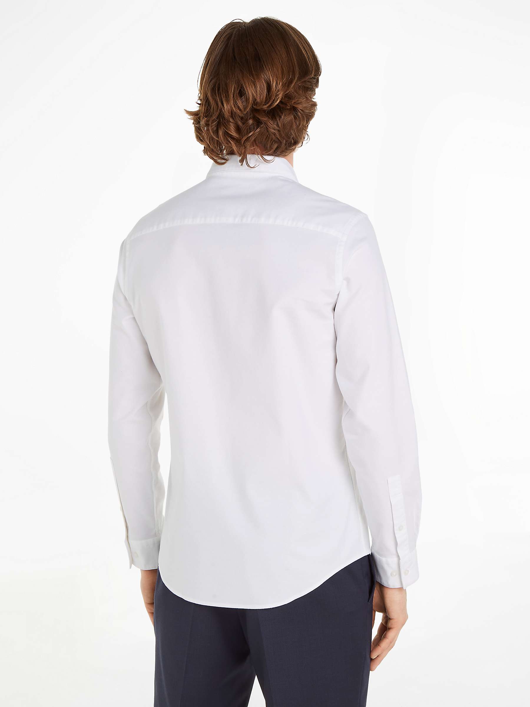 Buy Calvin Klein Stretch Oxford Long Sleeve Shirt, White Online at johnlewis.com