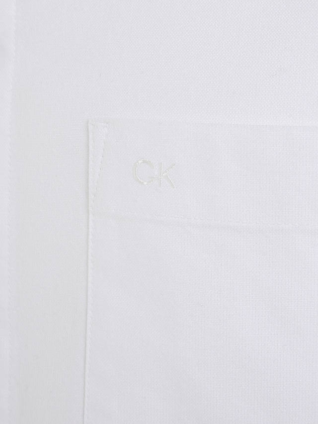 Calvin Klein Stretch Oxford Long Sleeve Shirt, White