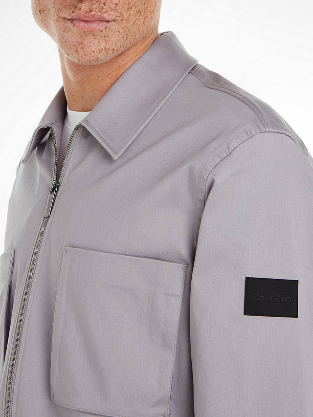 Calvin Klein 3D Pocket Overshirt, Silver
