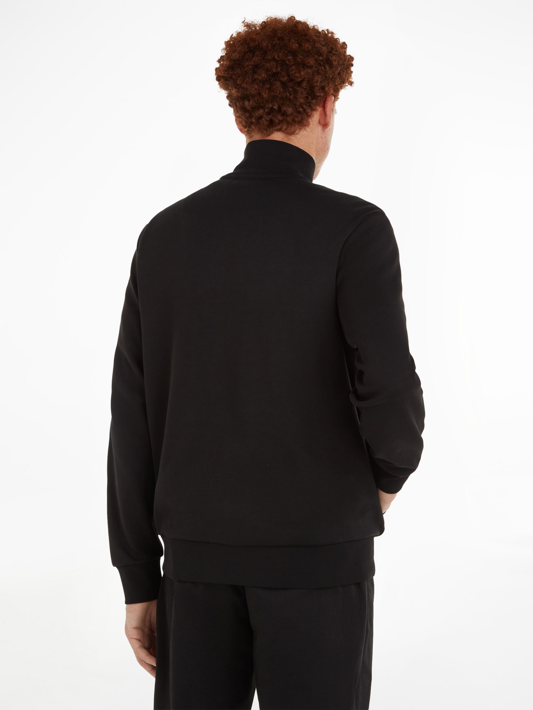 Calvin Klein Micro Half Zip Jumper, Black at John Lewis & Partners