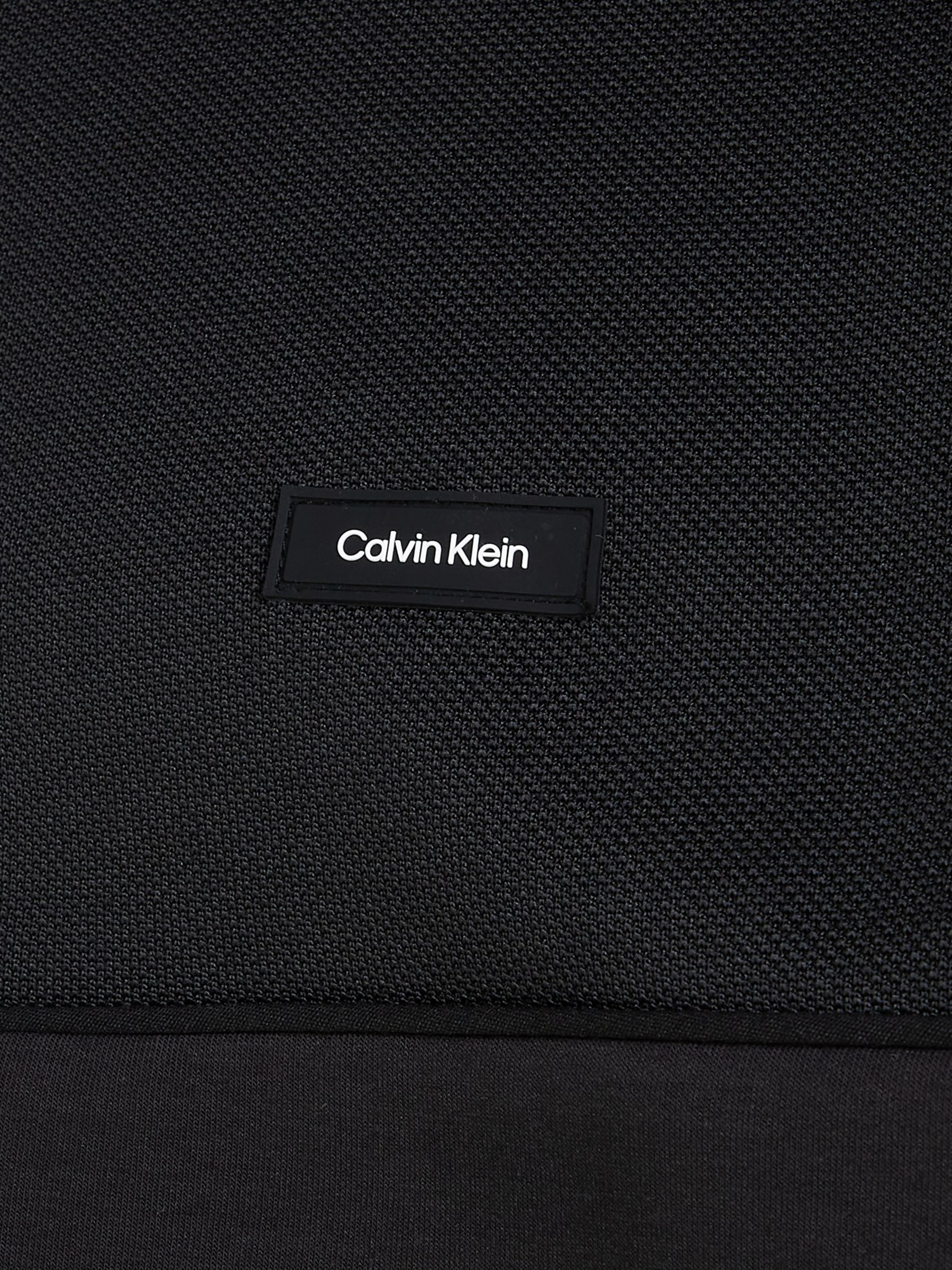 Calvin Klein Mix Media Interlock Zip Through Jumper, Black, L