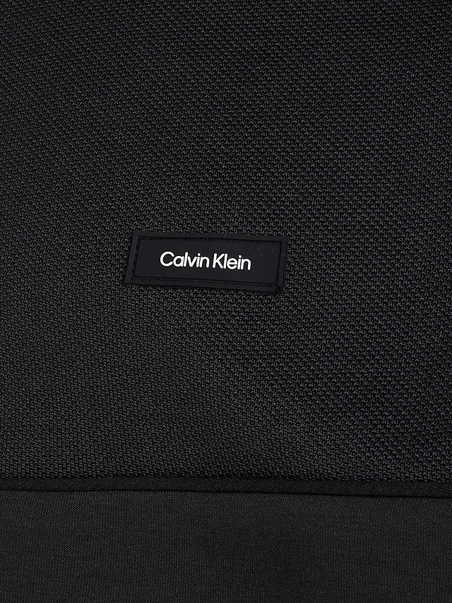 Calvin Klein Mix Media Interlock Zip Through Jumper, Black