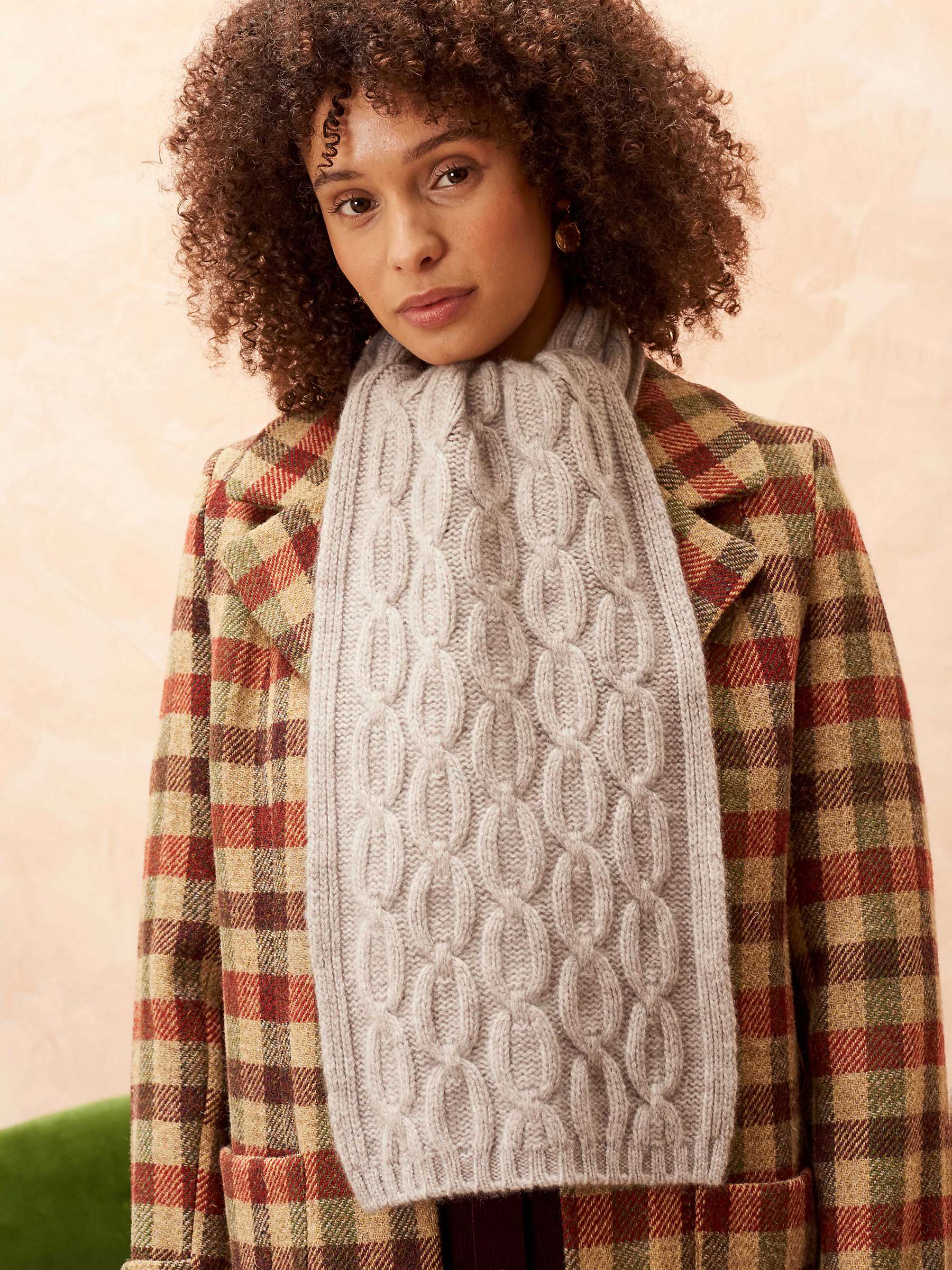Buy Brora Cashmere Cable Scarf Online at johnlewis.com