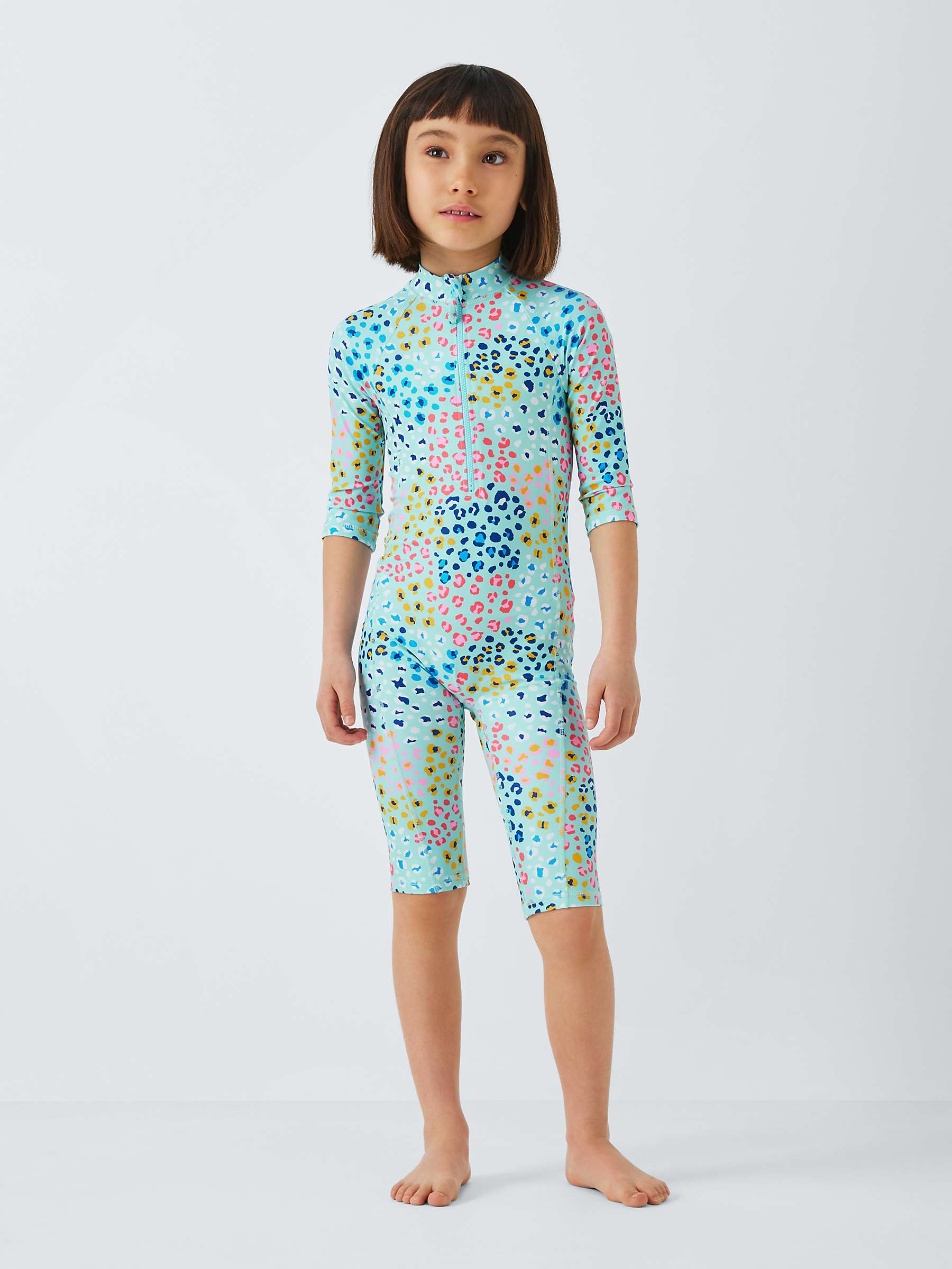 Buy John Lewis Kids' Leopard Print Sunpro Swimsuit, Multi Online at johnlewis.com