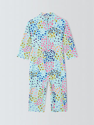 John Lewis Kids' Leopard Print Sunpro Swimsuit, Multi
