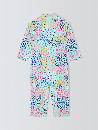 John Lewis Kids' Leopard Print Sunpro Swimsuit, Multi