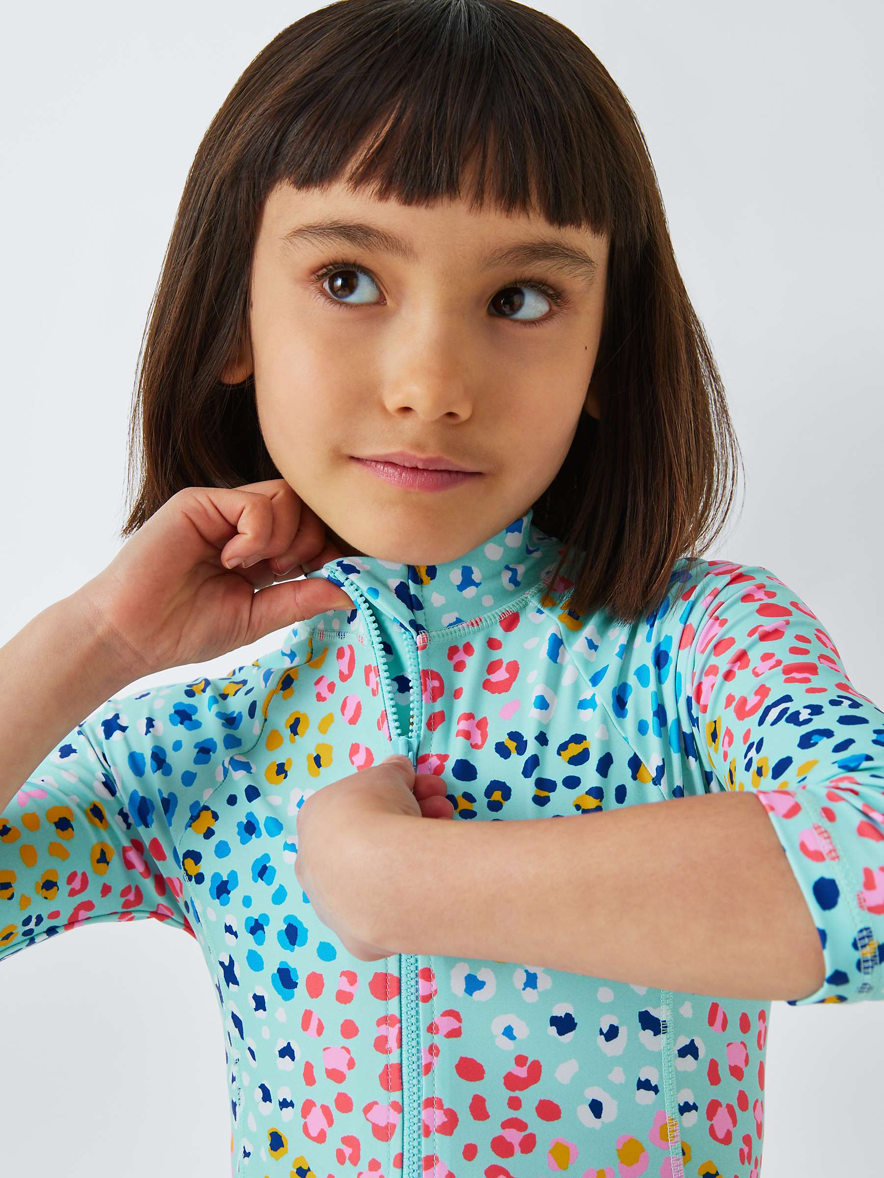 Buy John Lewis Kids' Leopard Print Sunpro Swimsuit, Multi Online at johnlewis.com