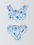 John Lewis Kids' Under The Sea Print Frill Bikini, Blue