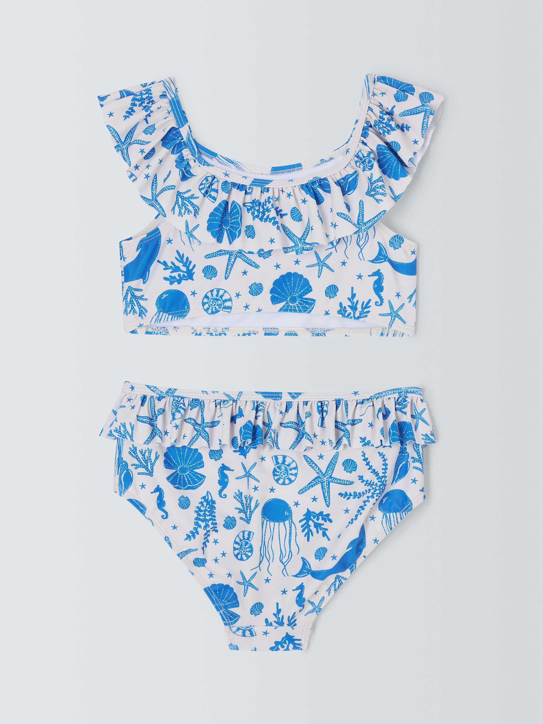 Buy John Lewis Kids' Under The Sea Print Frill Bikini, Blue Online at johnlewis.com