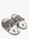 JoJo Maman Bébé Panda Easy-On Slipper Shoes, Grey Marl/Multi, Grey Marl/Multi