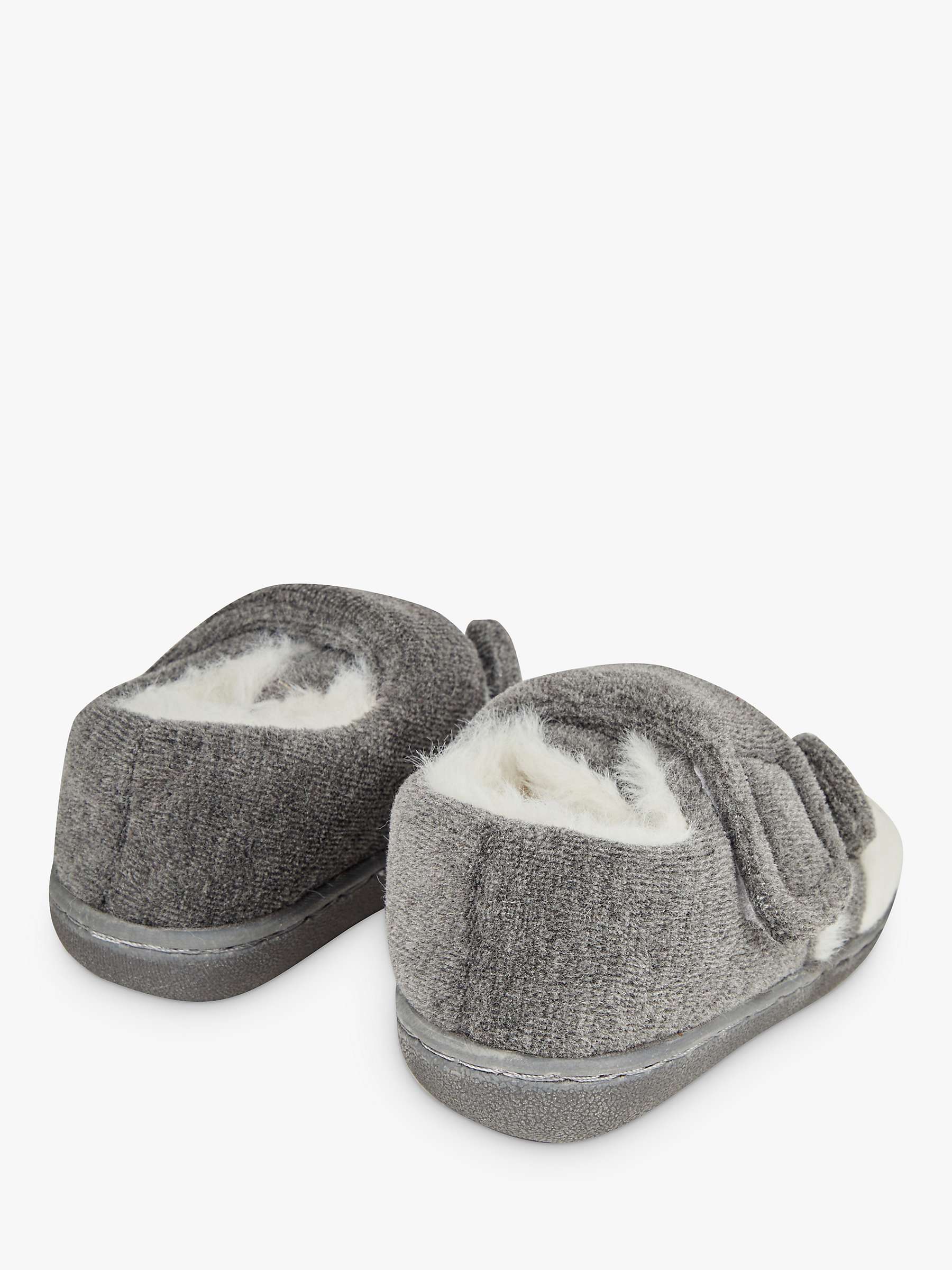 Buy JoJo Maman Bébé Panda Easy-On Slipper Shoes, Grey Marl/Multi Online at johnlewis.com