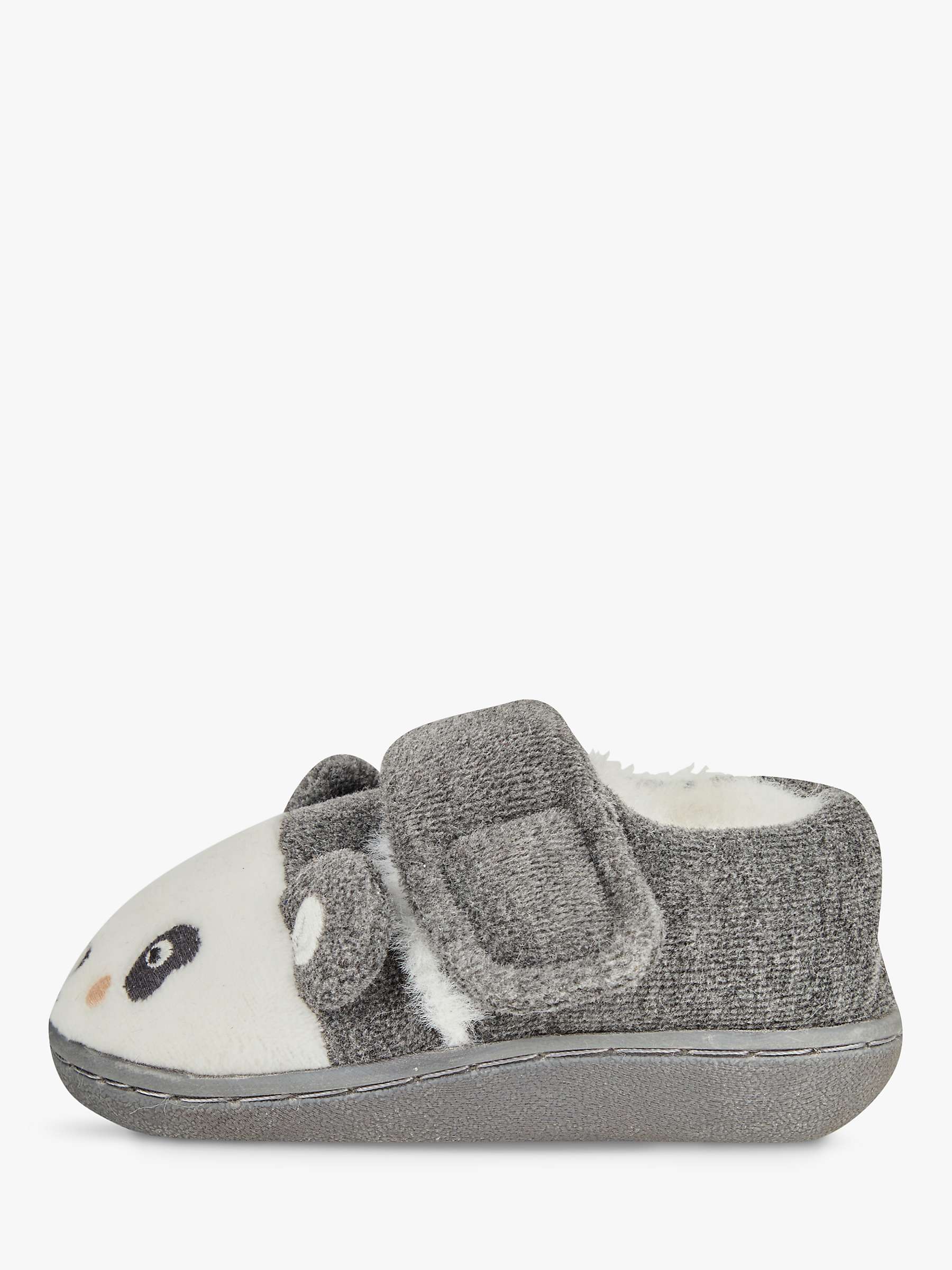 Buy JoJo Maman Bébé Panda Easy-On Slipper Shoes, Grey Marl/Multi Online at johnlewis.com