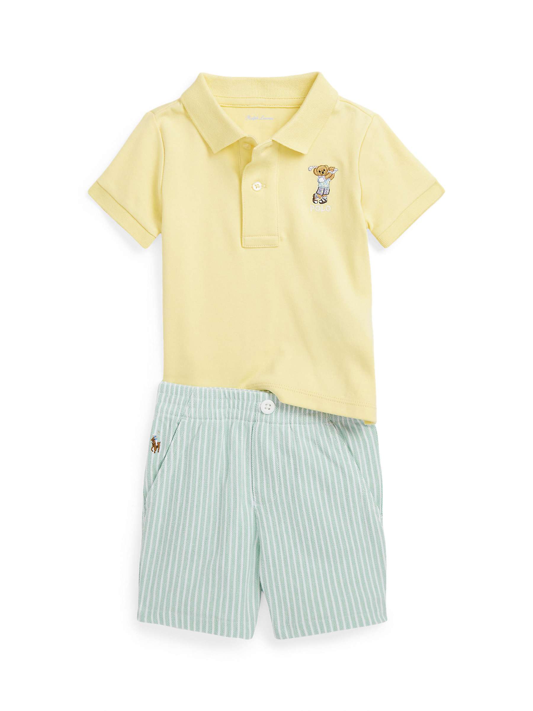 Buy Ralph Lauren Baby Polo Bear Polo Shirt & Short Set, Wickett Yellow Online at johnlewis.com