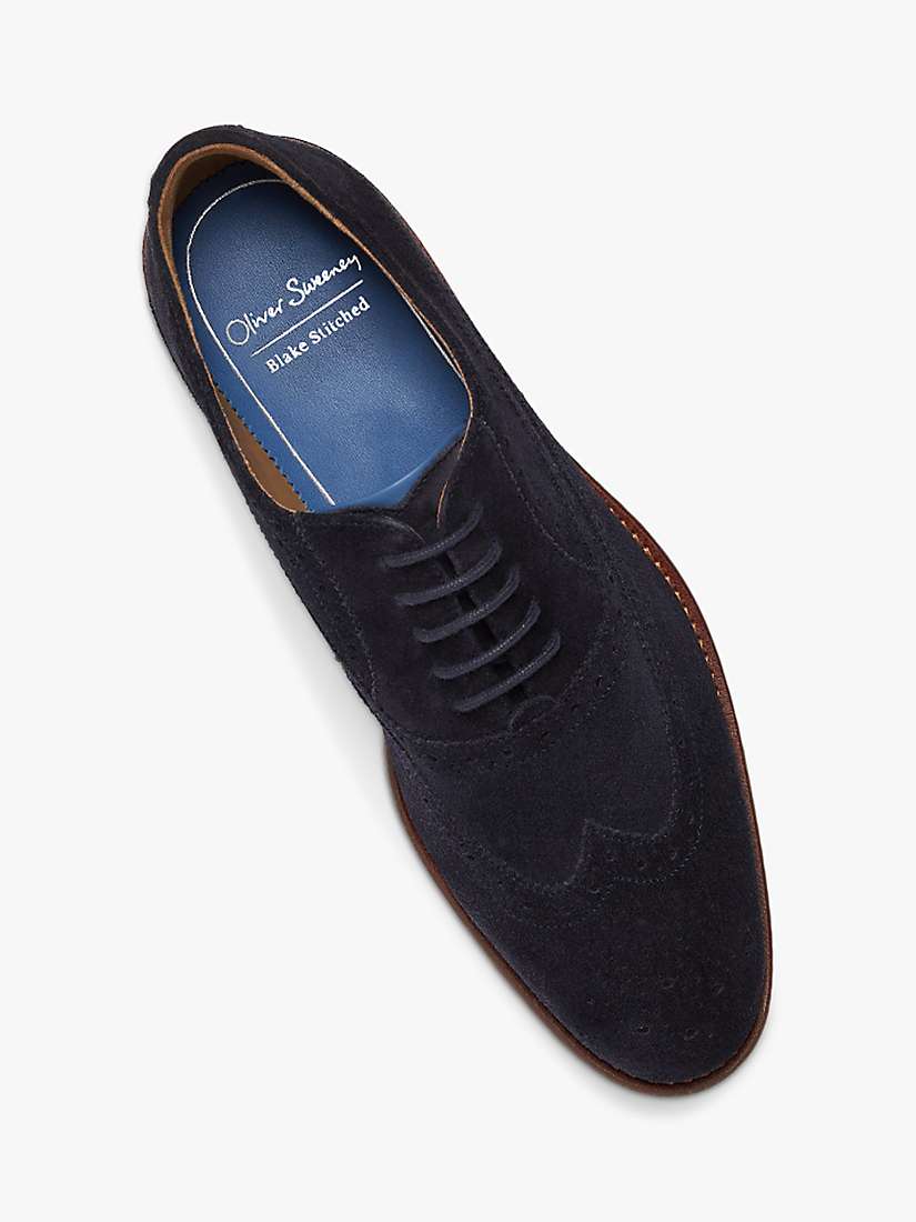 Buy Oliver Sweeney Ledwell Suede Oxford Wing Tip Brogue, Navy Online at johnlewis.com