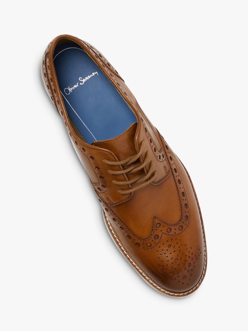 Buy Oliver Sweeney Baberton Leather Brogue Derby Shoes, Light Tan Online at johnlewis.com