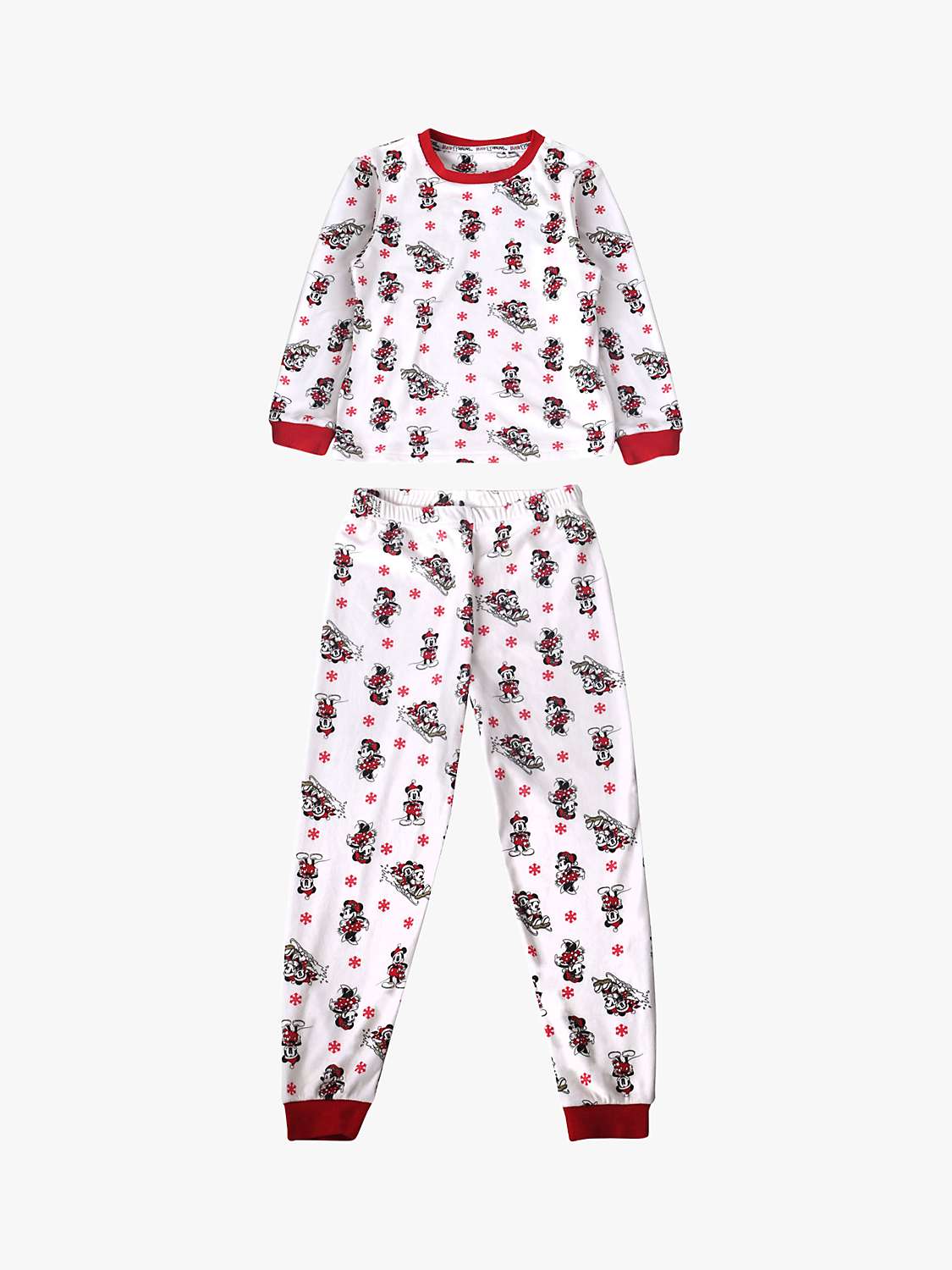 Buy Brand Threads Boys' Mickey Mouse & Friends Christmas Fleece Pyjamas, Cream Online at johnlewis.com