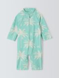 John Lewis Baby Family Palm Tree Sunpro Swimsuit, Green