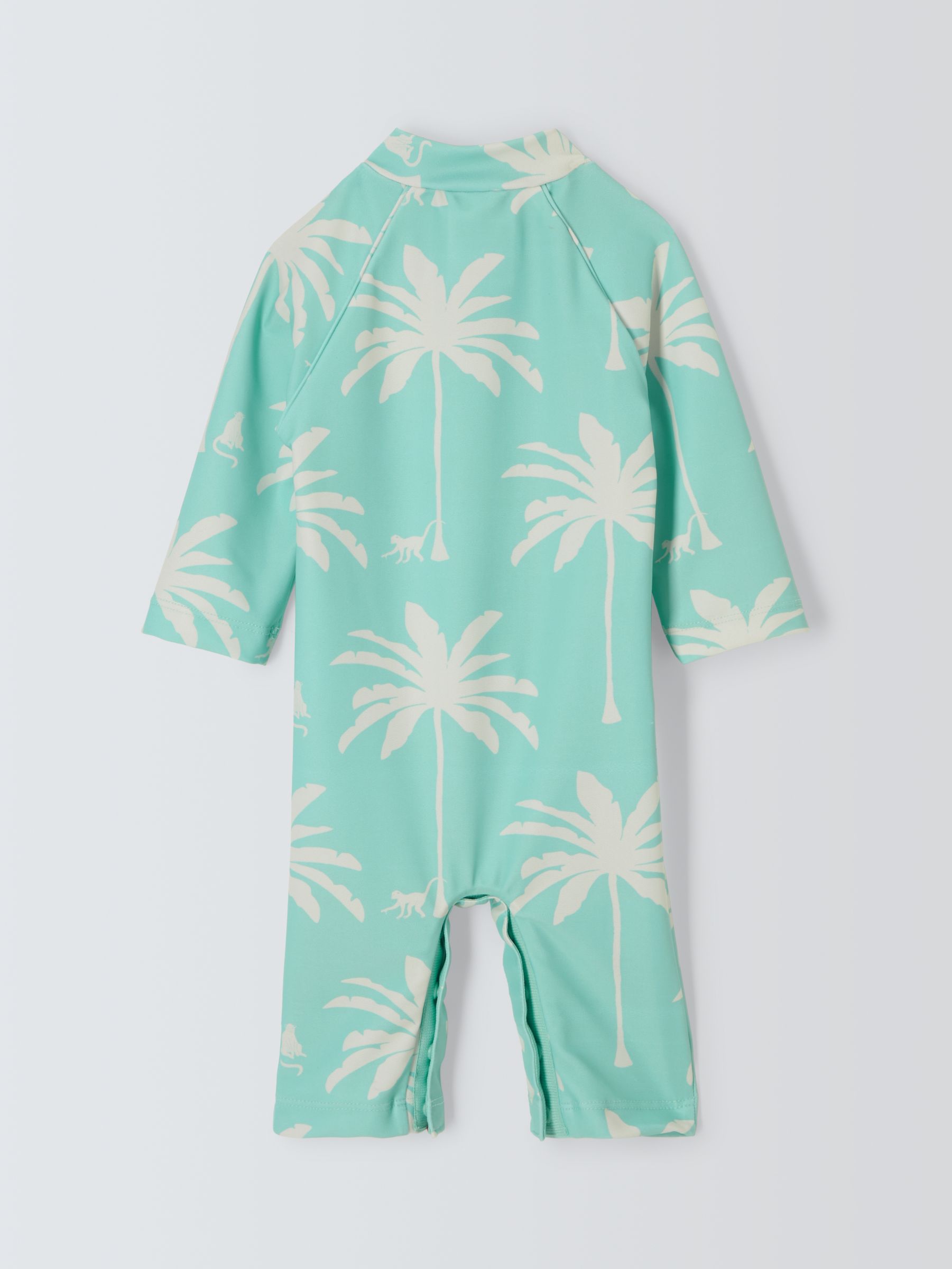 John Lewis Baby Family Palm Tree Sunpro Swimsuit, Green, 12-18 months