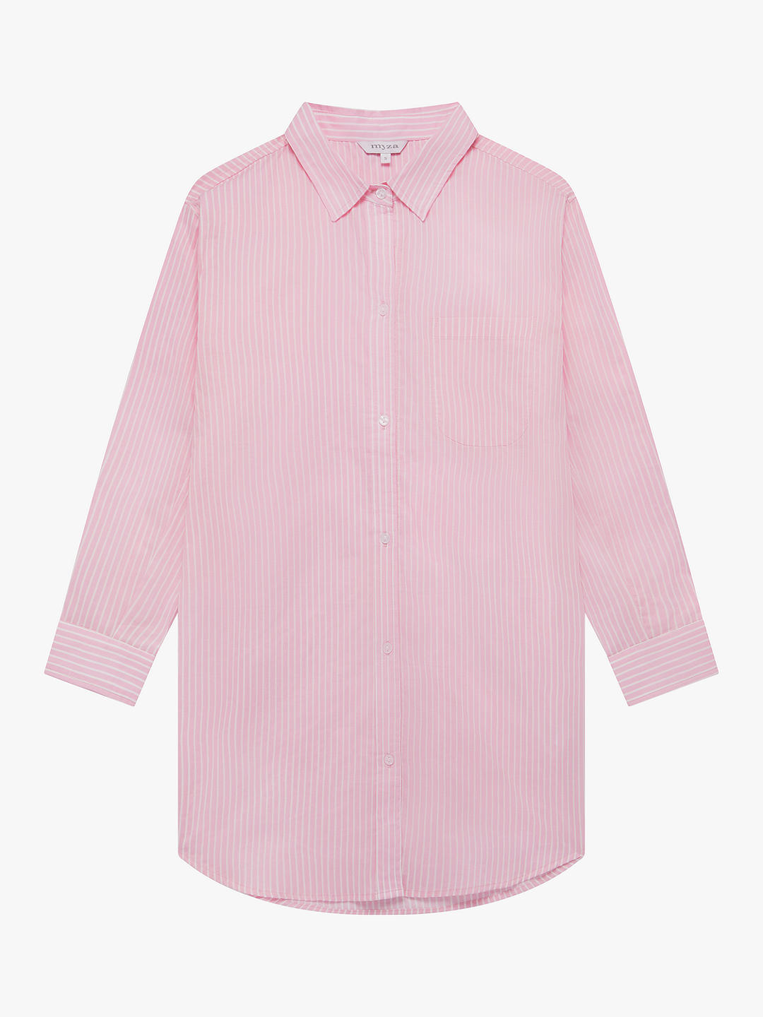 myza Striped Organic Cotton Nightshirt, Pink/White