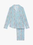 myza Leopard Organic Cotton Pyjamas, Blue