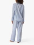 myza Striped Organic Cotton Long Pyjama Set, Blue/White