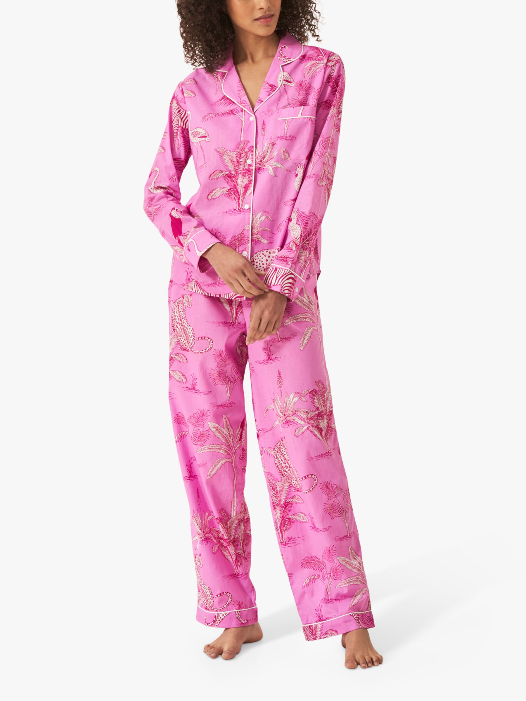 Buy myza Botanical Jungle Organic Cotton Pyjamas, Pink Online at johnlewis.com