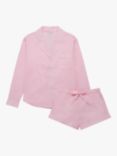 myza Striped Organic Cotton Short Pyjamas, Pink/White