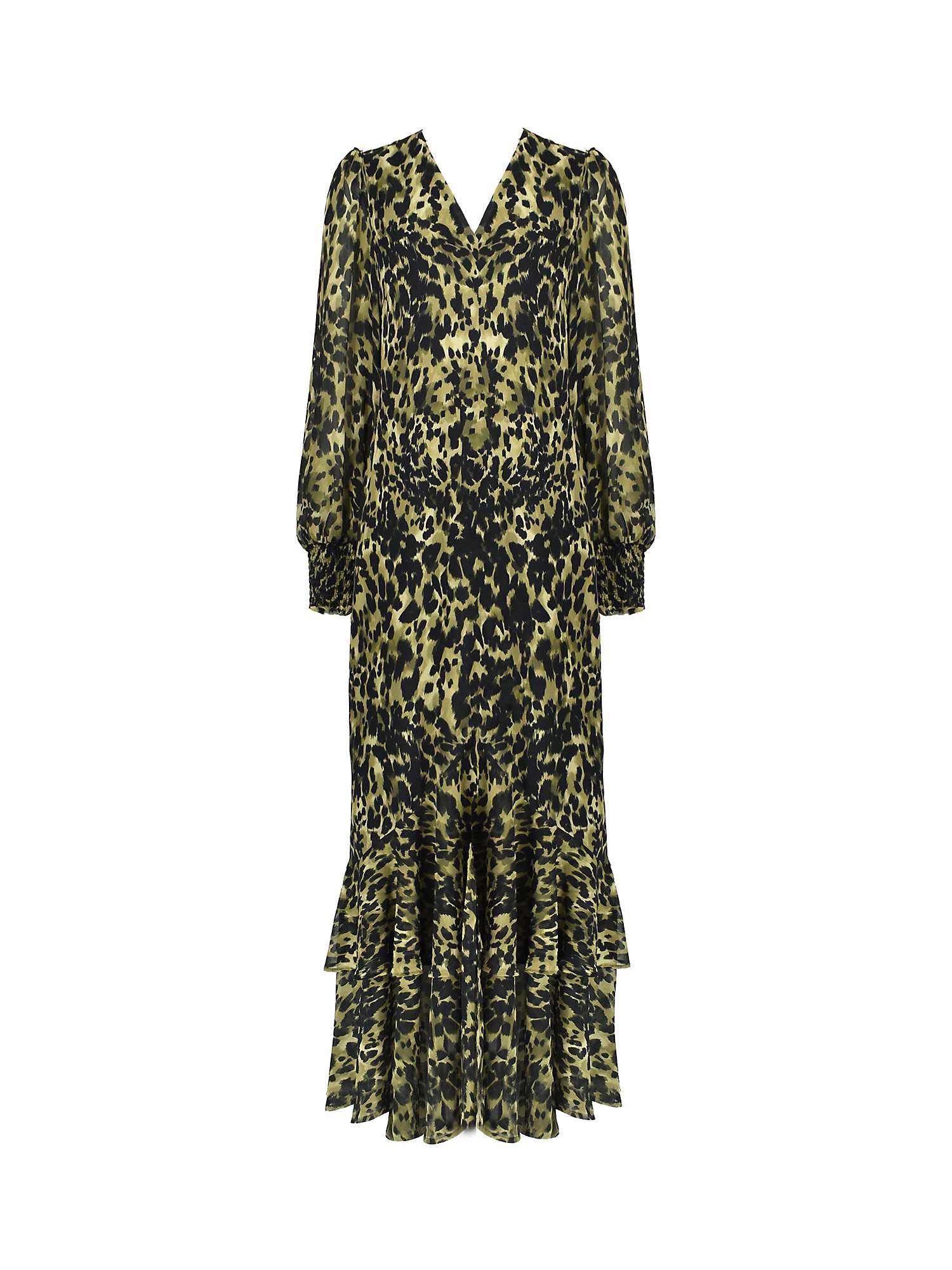Buy Ro&Zo Soft Leopard V-Neck Maxi Dress, Green/Multi Online at johnlewis.com