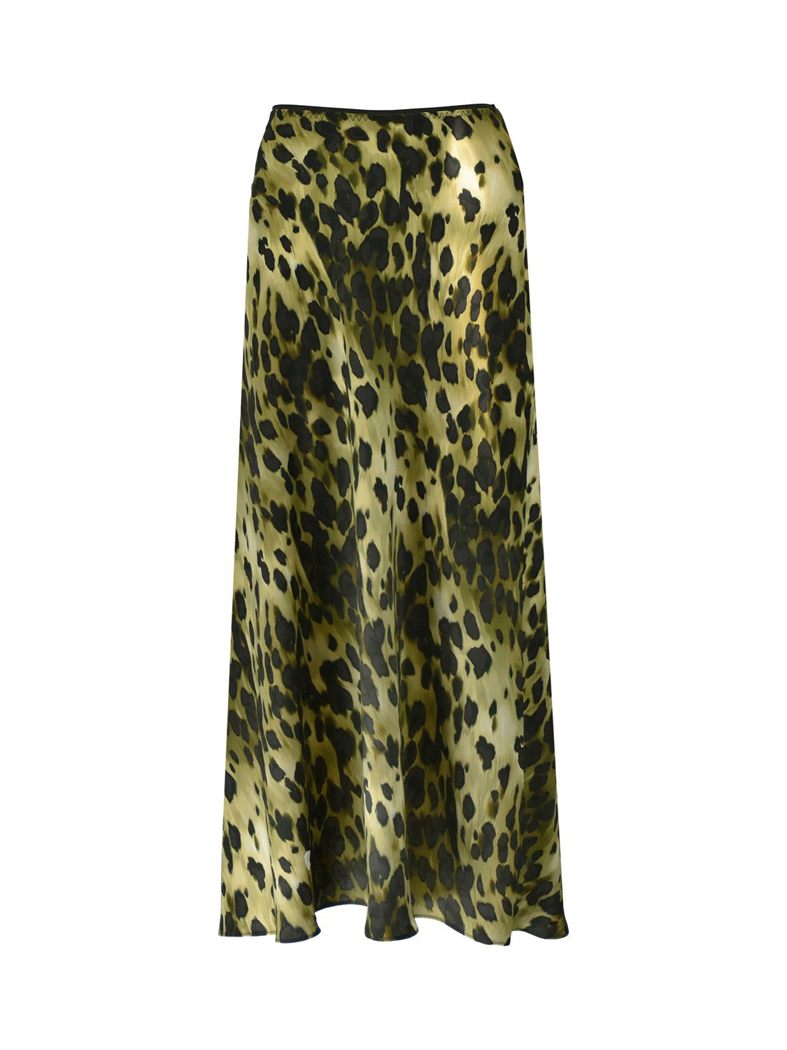 Ro&Zo Petite Soft Leopard Bias Cut Midi Skirt, Black/Multi at John ...
