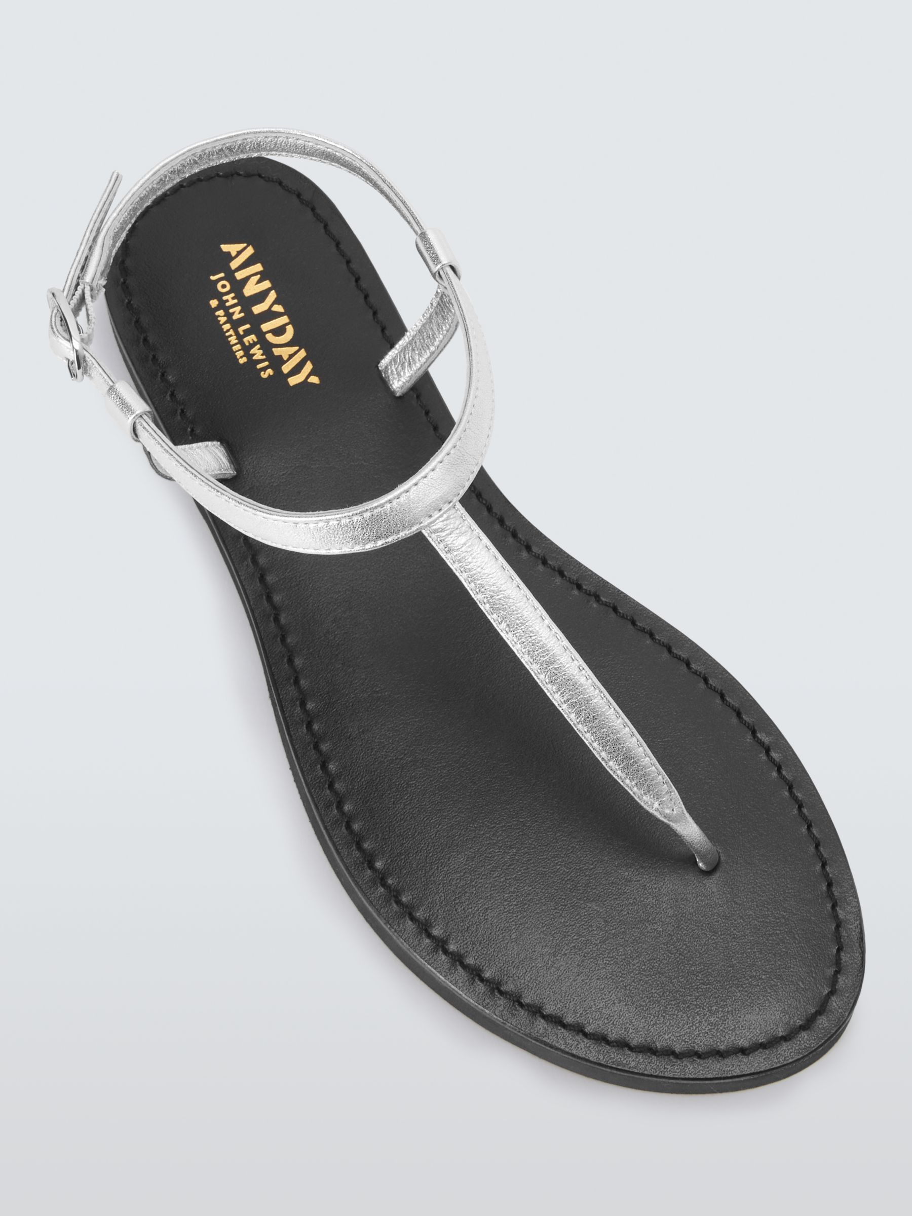Buy John Lewis ANYDAY Landed Leather Toe Post Footbed Sandals Online at johnlewis.com