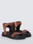 John Lewis Lordie Leather Chunky Big Strap Footbed Sandals, Tan