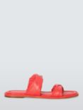 John Lewis ANYDAY Loop Leather Twist Padded Mule Sliders, Hot Coral