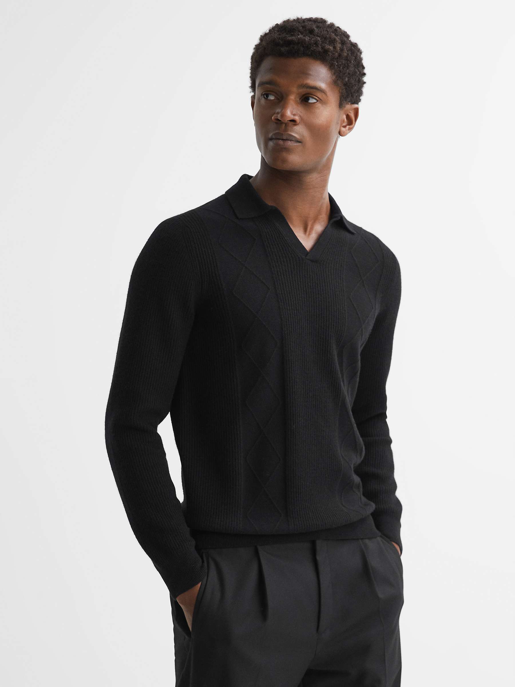 Buy Reiss Malik Long Sleeve Knitted Polo Shirt Online at johnlewis.com