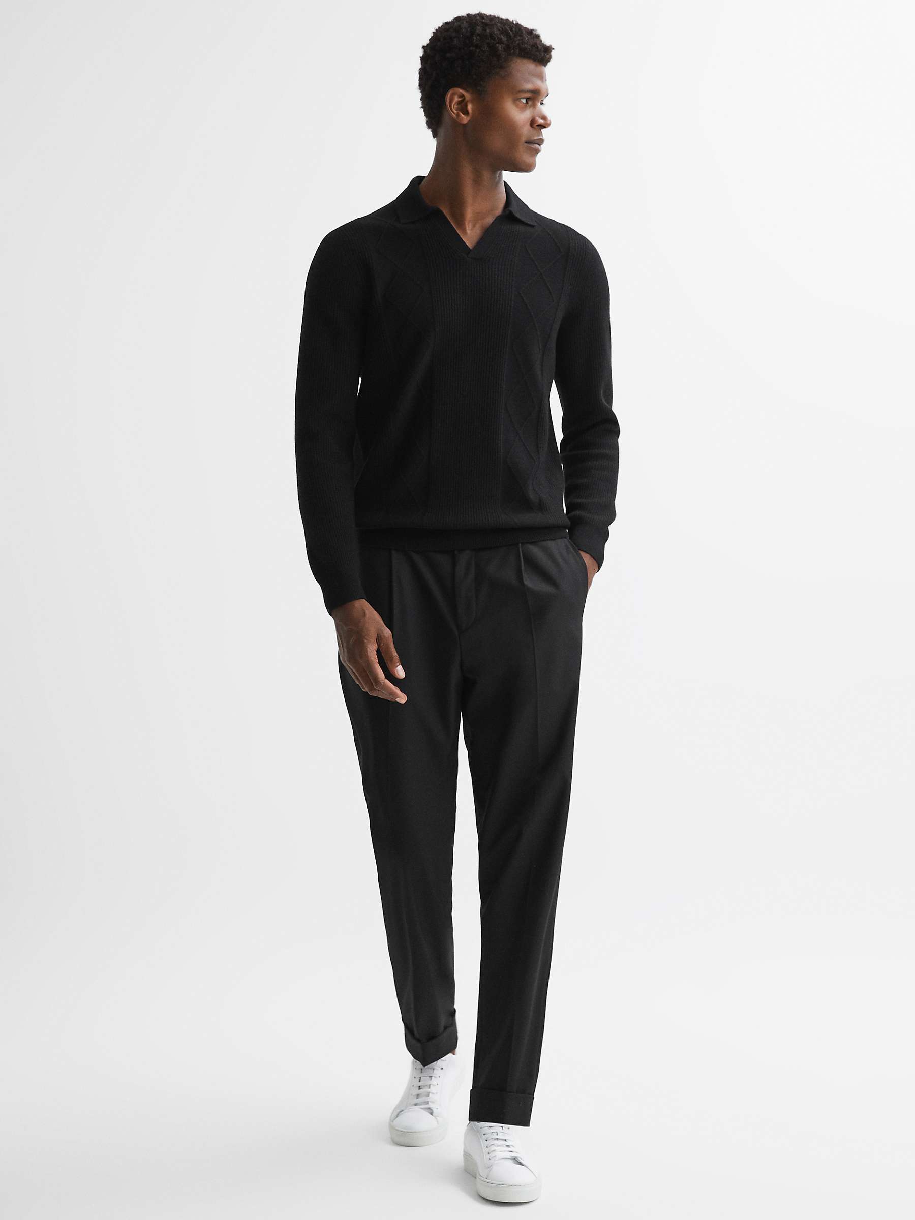 Buy Reiss Malik Long Sleeve Knitted Polo Shirt Online at johnlewis.com