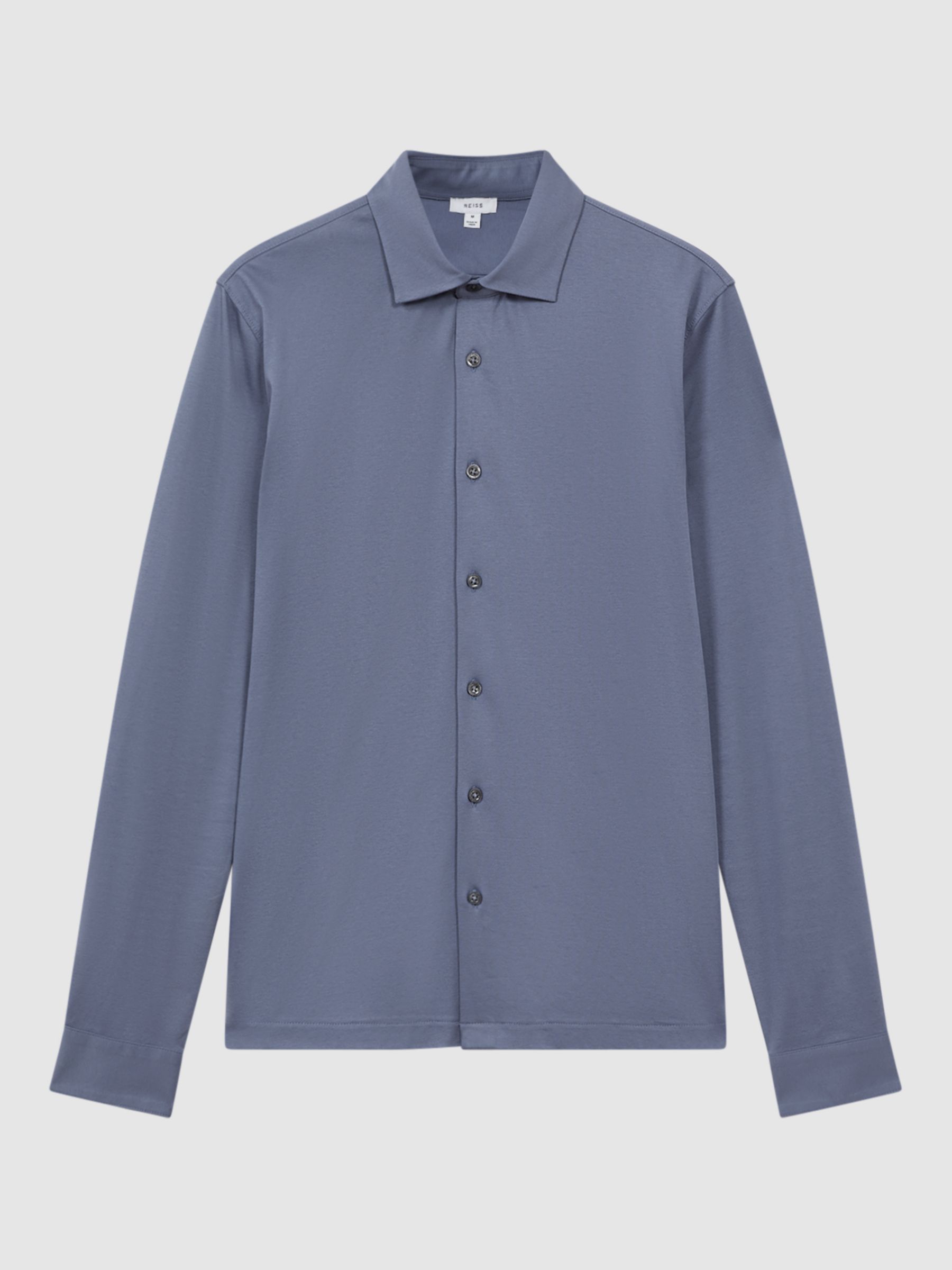 Reiss Viscount Long Sleeve Shirt, Airforce Blue at John Lewis & Partners