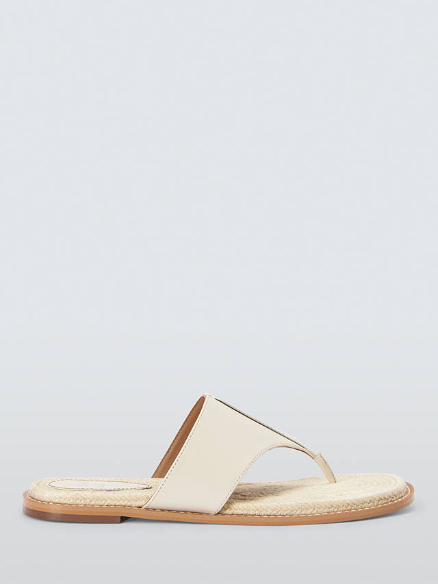 AND/OR Lili Jute Footbed Toe Post Slider Sandals, Off White Nappa