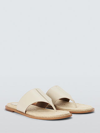 AND/OR Lili Jute Footbed Toe Post Slider Sandals, Off White Nappa