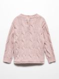 Mango Baby Noa Cable Knit Jumper, Pastel Pink
