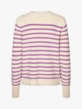 Lollys Laundry Swan Stripe Jumper, Dark Lavender