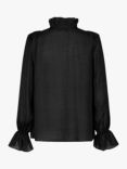 Lollys Laundry Springs Ruffle Placket High Neck Blouse, Black