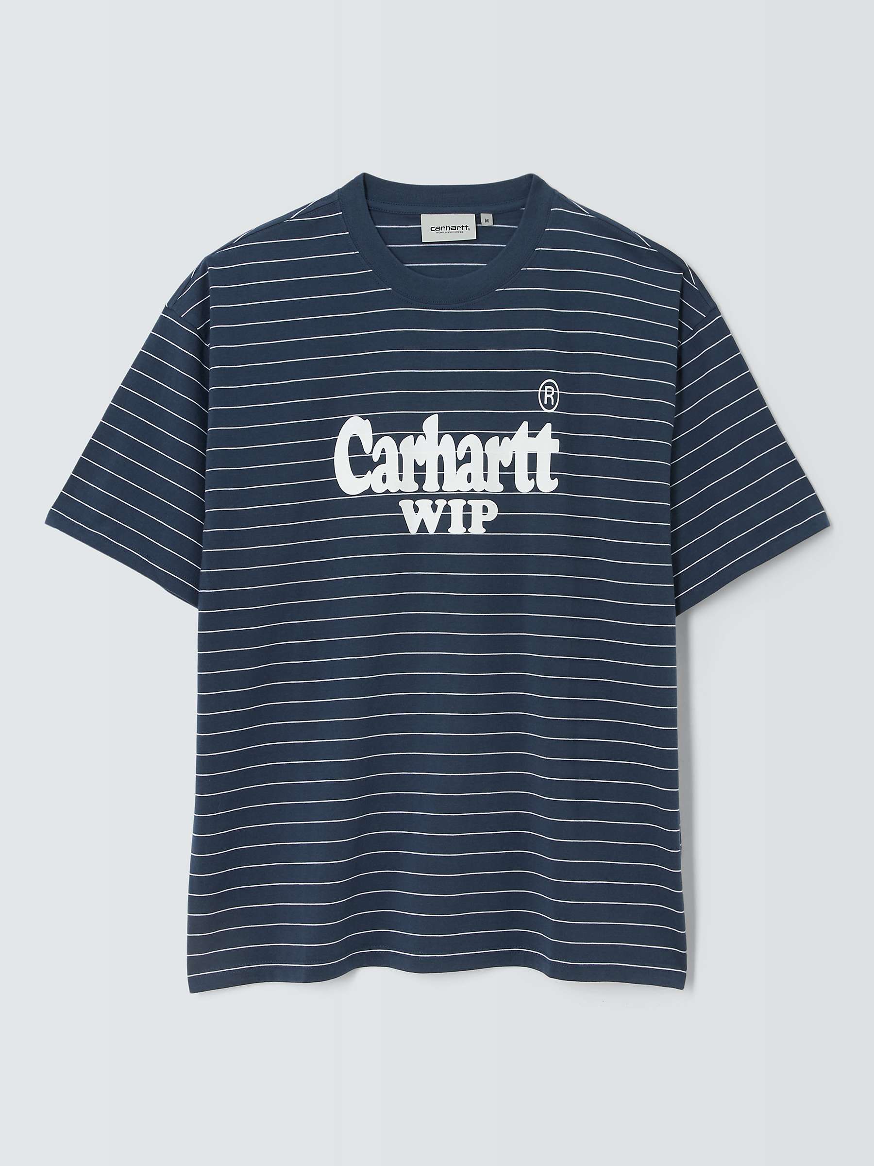 Buy Carhartt WIP Striped Cotton T-Shirt, Blue/White Online at johnlewis.com